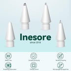 Inesore 4 Styles Replacement Tips for Apple Pencil Pro,Multiple Options Metal Durable Nibs Accessories for Apple Pencil Pro/2nd Generation/1st Gen/USB-C (4 Pack)