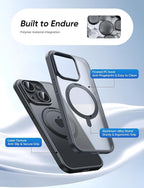 MAGIC JOHN 360° Rotatable Magnetic Invisible Stand for iPhone 14/iPhone 13 Case [Anti-Slip Grip] [Compatible with MagSafe] 16FT Shockof for iPhone 14/13 Case with Kickstand, Black