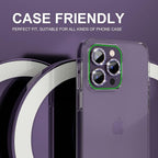 Choiche [3+1 for iPhone 14 Pro/iPhone 14 Pro Max Camera Lens Protector Bling, 9H Tempered Glass Camera Cover Screen Protector Metal Ring Decoration Accessories (Glitter-Purple)