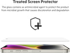 Belkin UltraGlass iPhone 14, iPhone 13 Pro Screen Protector - Easy Application with Installation Guide Tray - Crystal Clear Tempered Glass Screen Protector with AntiMicrobial-Treated Display