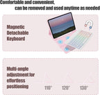 Keyboard Case for Samsung Galaxy Tab S10 FE / S9 FE 10.9 inch/Tab S9 / S8 / S7 11 inch - with 3 Color Backlit Mouse Detachable Keyboard Case