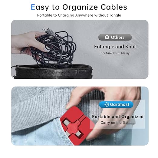 4 Pcs 3 in 1 Retractable Multi Chargers Cable (3.28FT) with USB C/Micro USB/IP and Phone Stand, Festivals and Birthday Gift for Your Family and Friends, Compatible with iPhone/Android/Tablet
