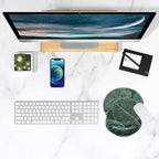 ITNRSIIET Ergonomic Mouse Pad with Gel Wrist Support Small Wrist Rest Smooth Surface Non-Slip PU Base Comfortable Office Supplies Pain Relief, 8.7 x 7.2 inches, Palm Texture