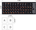 2PCS Russian Keyboard Stickers, Russian-English Keyboard Letters Replacement Sticker Orange Font with Black Background for PC Computer Laptop Notebook Desktop, Cyrillic Keyboard Alphabet Stickers