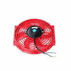 2PCS 10 inch Slim Fan Push Pull Electric Radiator Cooling 12V 80W Mount Universal Kit Red