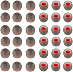 36 Pieces Small Earbud Tips Soft and Comfortable Ear Bud Replacement Pieces Silicone Fit Most in-Ear Headphones，Inner Hole 3.8mm -5.5mm，Small Black and Red Replacement Eartips