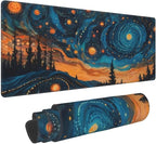Gaming Mouse Pad, Large Non-Slip Rubber Base Mousepad, Keyboard Mouse Mat, Desk Pad with Stitched Edges, 31.5x11.8inch, Abstact Sky