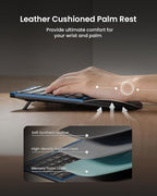 ProtoArc Ergonomic Wireless Keyboard Mouse, EKM01 Plus Full Size Ergo Bluetooth Keyboard Mouse Combo, Split Design, Wrist Rest, Multi-Device, Rechargeable, for Windows/Mac OS - Blue