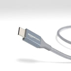 Amazon Basics USB-C to USB-A 2.0 Fast Charger Cable, Nylon Braided Cord, 480Mbps Speed, USB-IF Certified, for Apple iPhone 16/15, iPad, Samsung Galaxy, Tablets, Laptops, 6 foot, Dark Grey