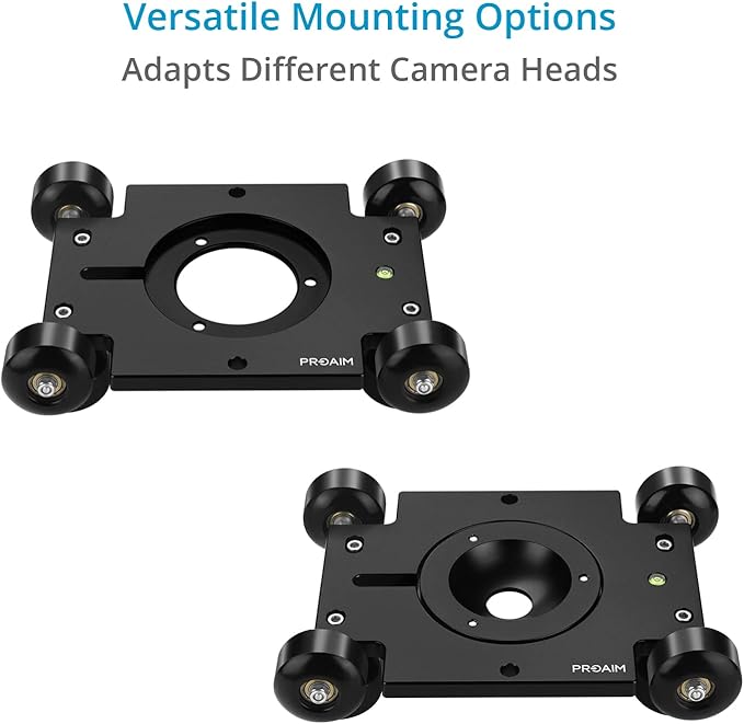 PROAIM Polaris Mini Portable Video Camera Dolly w Universal Track Ends | Mitchell & 75mm Bowl Mount | Compatible Track Rail Diameter – Ø 32‐34mm | Offers Payload of 34kg / 75lb (DL-PLRS-M01)