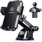[True Anti-Vibration] Car Phone Holder VANMASS【2025 Ultimate Military-Grade Upgraded】Suction Cell Mount Truck Stand Cradle for Dashboard Windshield Vent for iPhone 16 Pro Max 15 14 13 Samsung Android
