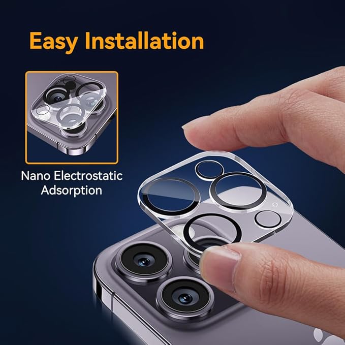 Camera Lens Protector for iPhone 16 pro 6.3 / iPhone 16 pro max 6.9,9H Tempered Glass，Ultra HD, Scratch Resistance Easy to Install，Case Friendly，[Does not Affect Night Shots] 3-Pack