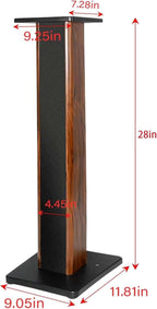Speaker Stands Wood Grain 28 Inch Universal Floor Speaker Stands Pair Heavy Duty Surround Sound Speaker Monitor Stand for Home Theater with Sand Filling Tuning Function - 1 Pair