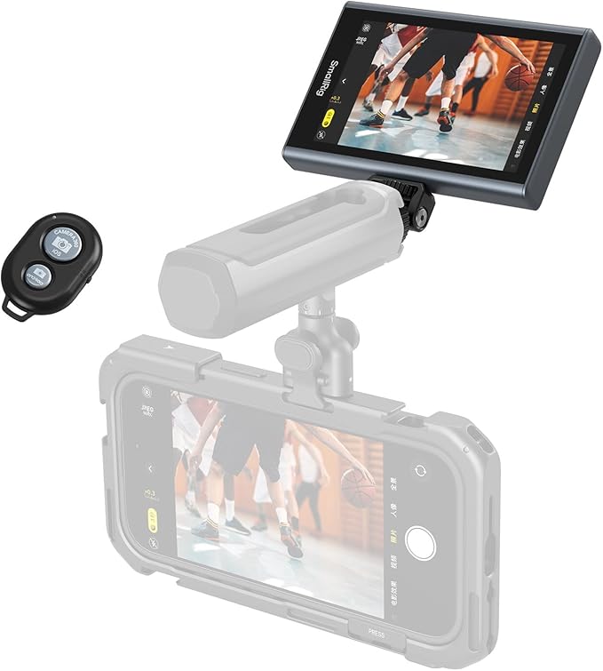 SmallRig Phone Monitor Screen with Wireless Control, 1080P Wireless Recording (Support 4K 30fps), Video Monitor with Cold Shoe Mount, Real-Time Screen Sharing, for iPhone for MagSafe - 4850