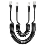 Coiled USBC to USBC Cables for Car 3FT/5FT, USB C to USB C Fast Charging Cables Short Type C Cord for iPhone 16/15/Pro/Plus/Pro Max/Samsung Galaxy S23, Compatible All Type C Devices-Silver 2Pack