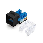 trueCABLE Cat6A Keystone Jack, Unshielded (UTP), 90 Degree Punch-Down, PoE++ (4PPoE), UL Listed, ETL Verified, ANSI/TIA Certified, Modular RJ45 Female, Black, 12 Pack