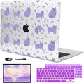 Compatible with 2021 2020 2019 2018 MacBook Air 13 inch Case M1 A2337 A2179 A1932 Touch ID, Crystal Clear Pattern Plastic Hard Shell Case for MacBook Air 13 inch M1 2021, Cute Cat & Fish