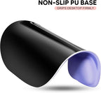 JIKIOU Mouse Pad, 2 Pack Ergonomic Mouse Pads with Comfortable Gel Wrist Rest Support and Smooth Cloth, Non-Slip PU Base for Easy Typing Pain Relief Durable and Easy to Clean Small Purple