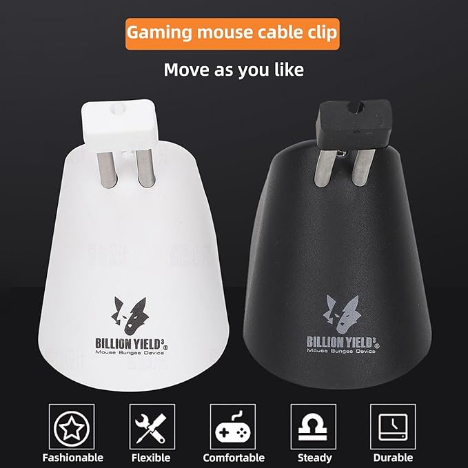 Gaming Mouse Bungee, Mouse Cord Holder and Cable Management Device (Primium Version 360g, Black)