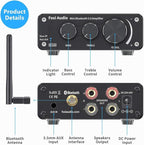 Fosi Audio BT10A Bluetooth 5.0 Stereo Audio Amplifier Receiver 2 Channel Class D Mini Hi-Fi Integrated Amp for Home Passive Speakers 50W x 2 TPA3116