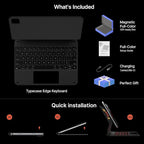 typecase Edge Keyboard Case for iPad Pro 11-inch(M4)2024,Magic Keyboard with 11 Colors Backlight for iPad Pro 11,Keyboard Case with Pencil Holder,Built-in Trackpad,Easy-Set Magnetic Stand,Carbon Fiber