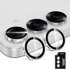 for Samsung Galaxy S25 Camera Lens Protector, Individual Metal Ring Tempered Glass Lens Cover, [Strong Adsorption] Scratch Resistant Ultra-Thin HD Clear Lens Cover, 1 Set-Slivery Ring