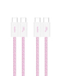 Belkin USB C to USB C Cable 2-Pack, 3.3ft, 60W - Type C Charger, iPhone Charger Cord, Soft, Braided, Flexible for iPhone 16, Galaxy S25, Pixel 9, Airpods, iPad Pro & More, Travel Essentials - Pink