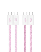 Belkin USB C to USB C Cable 2-Pack, 3.3ft, 60W - Type C Charger, iPhone Charger Cord, Soft, Braided, Flexible for iPhone 16, Galaxy S25, Pixel 9, Airpods, iPad Pro & More, Travel Essentials - Pink