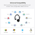 NUROUM HP31S(2nd Gen) Single Ear Wireless Headset with Mic, Bluetooth Headset with Noise Cancelling Microphones, Charging Stand, One Ear, Multi-Point/Mute, 45H Playback for Trucker/Call Center/Office