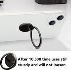 Metal Cell Phone Ring Holder Finger Ring Stand, 360 Degree Rotation Ring Kickstand Grip Holder for Magnetic Car Mount, Black