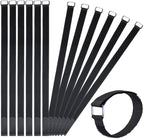 24 inch Hook and Loop Cable Strap - Reusable Fastening Strap - 12 PACK 1 inch Wide Nylon Cable Cinch Wrap