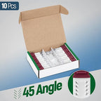 Everest 45° Angled RJ45 Cat6A Keystone Jacks 10-Pack in Red - Slim Profile Female RJ45 Connectors - Cat 6A Keystone Jack - Compatible with 45° Angled Speed Termination Tool - 45Term (B0BL3GS7ZY)