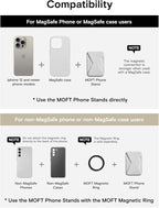 MOFT Magnetic Wallet Stand Compatible with iPhone 16/15/14/13/12 Series, Angle Adjustment & Magsafe Compatible MOVAS Phone Stand,Earthen Beige
