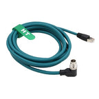 Ethernet GigE M12 8 Pin X-Code RJ45 CAT-7e Cable for Cognex in Sight 7000 gen2 9000 2000 Data Man 260 380 470 Camera Sensor Reader, Right Angle 8P (15m)