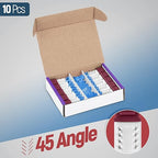 Everest 45° Angled RJ45 Cat5e Keystone Jacks 10-Pack in Red - Slim Profile Female RJ45 Connectors - Cat 5e Keystone Jack - Compatible with 45° Angled Speed Termination Tool - 45Term (B0BL3GS7ZY)