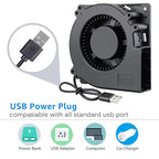 GDSTIME 120mm x 32mm USB Blower Fan with Speed Control, 5V Brushless DC Centrifugal Fans for Receiver DVR Xbox Modem AV Cabinet Cooling
