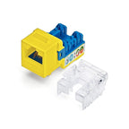 TRUE CABLE Cat5e Keystone Jack, Unshielded (UTP), 90 Degree Punch-Down, PoE++ (4PPoE) 100W, UL Listed, ETL Verified, ANSI/TIA Certified, Modular RJ45 Female, Yellow, 48 Pack