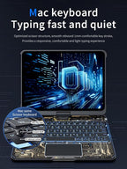 KARTICE Transparent 360 for iPad Keyboard case with Wireless Keyboard for iPad 7/8/9th 10.2 inch, Multi-Touch Trackpad, 7 Color Backlight, 360° Rotating Stand with Pencil Holder