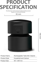 ODISTAR Desktop Vacuum Cleaner,Mini Table dust Sweeper Energy Saving with auto Power-Off Function,High Endurance up to 400 mins,Cordless&360º Rotatable Design for Keyboard/Home/Office (Black)