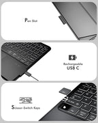Universal Keyboard Case for 9-11 Inch Tablets, Bluetooth Detachable Keyboard for Android Tablets/iPads/Galaxy Tabs, Magnetic Backlit Keyboard with Washable Adhesive Mount & Any-Angle Stand & Trackpad