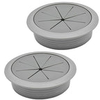 Desk Grommet 3-1/8" (80 mm), Desk Hole Cover for Cables Dark Grey, Cable Grommet ABS Plastic, Desk Hole Grommet for Office and Home Table Cable, Detachable & Flexible Cable Cord Organizer-2 Pcs