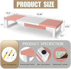 WESTREE Dual Monitor Stand Riser, Wood and Steel Monitor Stand Riser, Computer Monitor Stand for 2 Monitors, Multi-Purpose Desktop Storage Stand for Computer,Laptop,Printer,TV