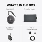 Avantree SoundJet R1 – Airplane Bluetooth Adapter for Headphones & AirPods, aptX Adaptive, Qualcomm Chipset, 20H Battery, Wireless Audio Transmitter for in-Flight Travel Essentials - Metallic Black