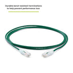TRUECABLE Cat6 Component Rated Patch Cable, Unshielded (U/UTP), 5ft, Green, 28AWG Solid Copper, Snagless 10G High-Speed Ethernet Cable, PoE++ 4PPoE 100W, UL Listed, RoHS-3, 1 Pack