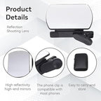 Mirror Effect Lens - Capture Stunning Reflections Instantly, Smartphone Camera Mirror Reflection Clip Kit, Mirror for Phone to Use Back Camera, for Travel Photography (Black +White)