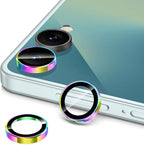 for Samsung Galaxy Z Flip 7 Camera Lens Protector, Individual Metal Ring Tempered Glass Lens Cover, [Strong Adsorption] Scratch Resistant Ultra-Thin HD Clear Lens Cover, 1 Set-Colorful Ring