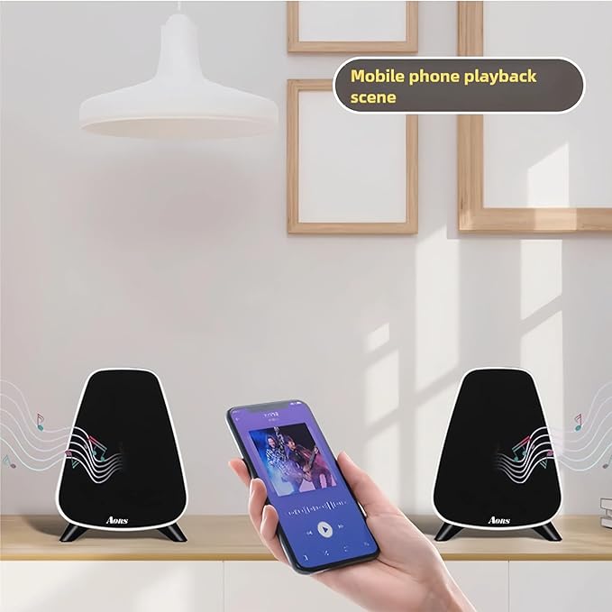 AS31 Active Bookshelf Speakers – 80W RMS 2-Way Stereo / 3″ Long-Stroke Woofer & 20 mm Silk Dome Tweeter – Bluetooth 5.3, RCA + Optical Inputs, Sub-Out & Remote Control – Wooden（Black）