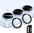 for Samsung Galaxy S25 Plus Camera Lens Protector, Individual Metal Ring Tempered Glass Lens Cover, [Strong Adsorption] Scratch Resistant Ultra-Thin HD Clear Lens Cover, 1 Set-Blue Ring