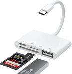 USB-C to SD Card Reader for iPhone iPad with USB OTG Camera Adapter, 4 in 1 Camera Connection Kit, iPhone Adapter with Fast Charging Port, for iPad,iPhone 16 15Pro Max, MacBook Pro/Air, Samsung