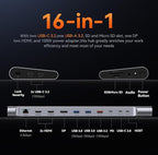 TobenONE USB-C Docking Station 3 Monitors & Dual Monitor,Laptop Dock Stand with 100W GaN III Charger, 2.5Gbps Ethernet,2 HDMI & DP (Single 4K@120Hz), 6 USB Ports for Dell/Hp/Lenovo